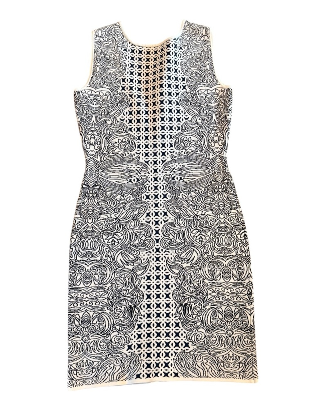 BCBGMaxAzria Paisley Knit Bodycon Midi Dress S